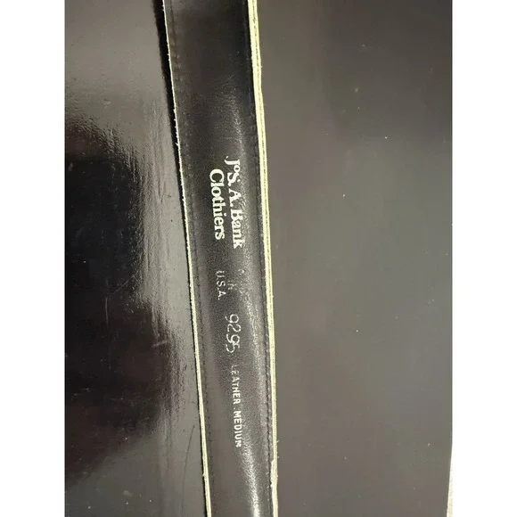 Vintage Jos A Bank Men's Croc Embossed Ivory Leather Dress Belt Medium - Picture 2 of 9